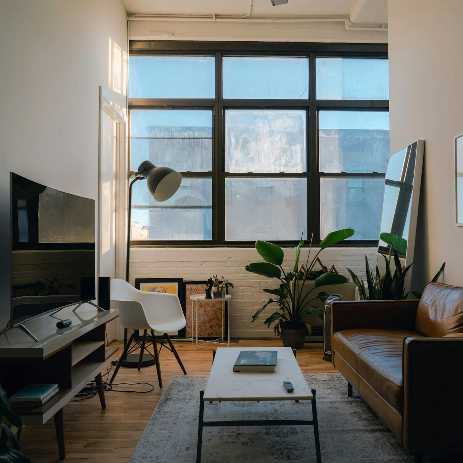 Picture of a cozy looking city apartment interior.